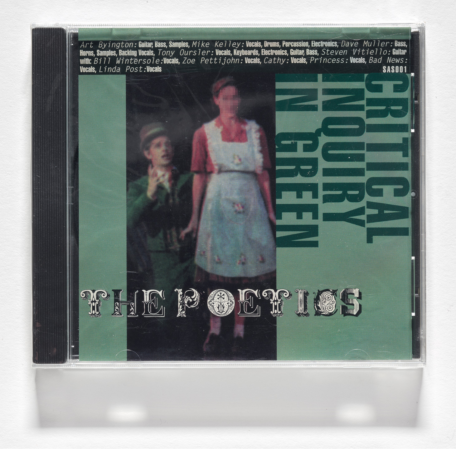 The Poetics, Art Byington, Mike Kelley, Dave Muller, Tony Oursler, Stephen Vitiello, Bill Wintersole, Zoe Pettijohn, Cathy, Princess, Bad News, Linda Post. Critical Inquiry in Green. 1998