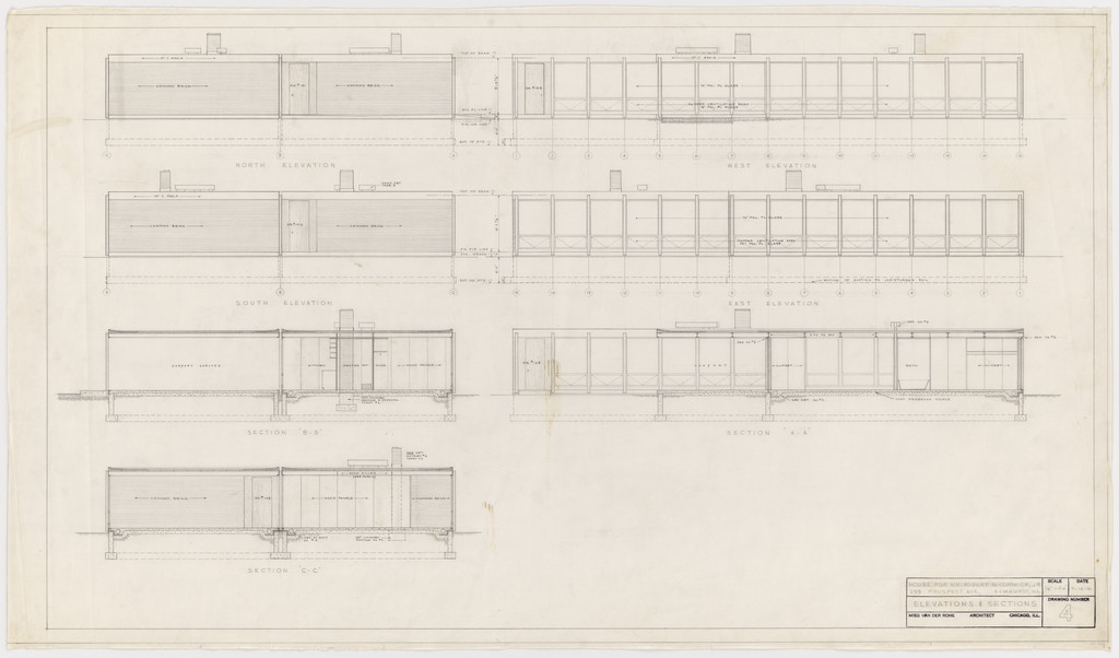 Robert H. McCormick House, Elmhurst, IL (Elevations and sections)