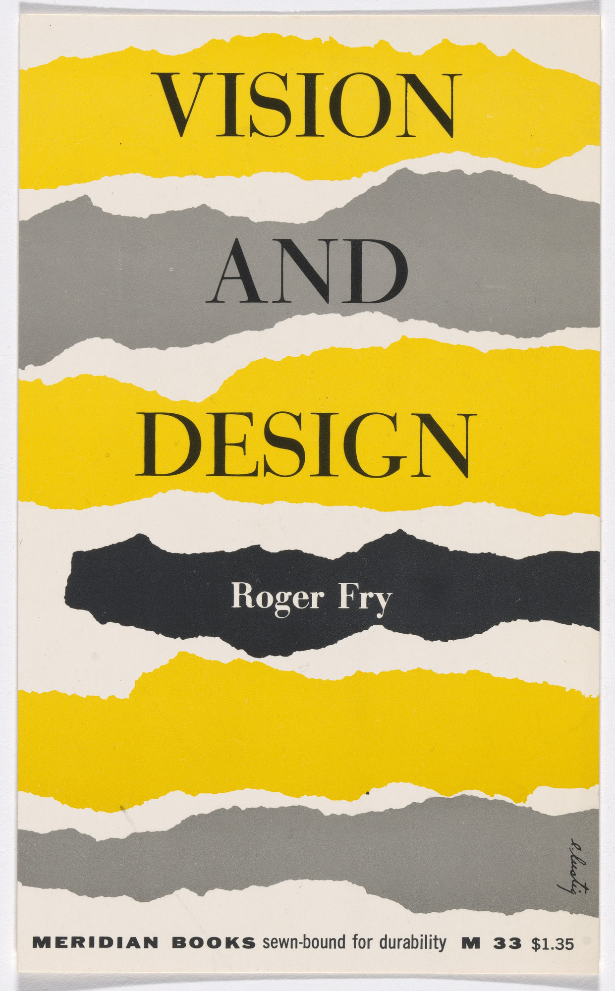 Elaine Lustig Cohen. Book cover for "Vision and Design" by Roger Fry