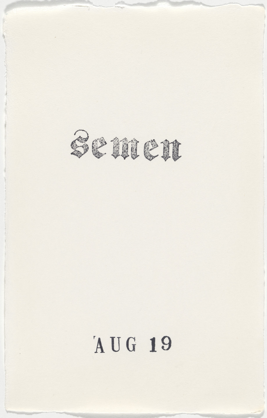 Kiki Smith. Untitled (Book of Hours). 1986–2003