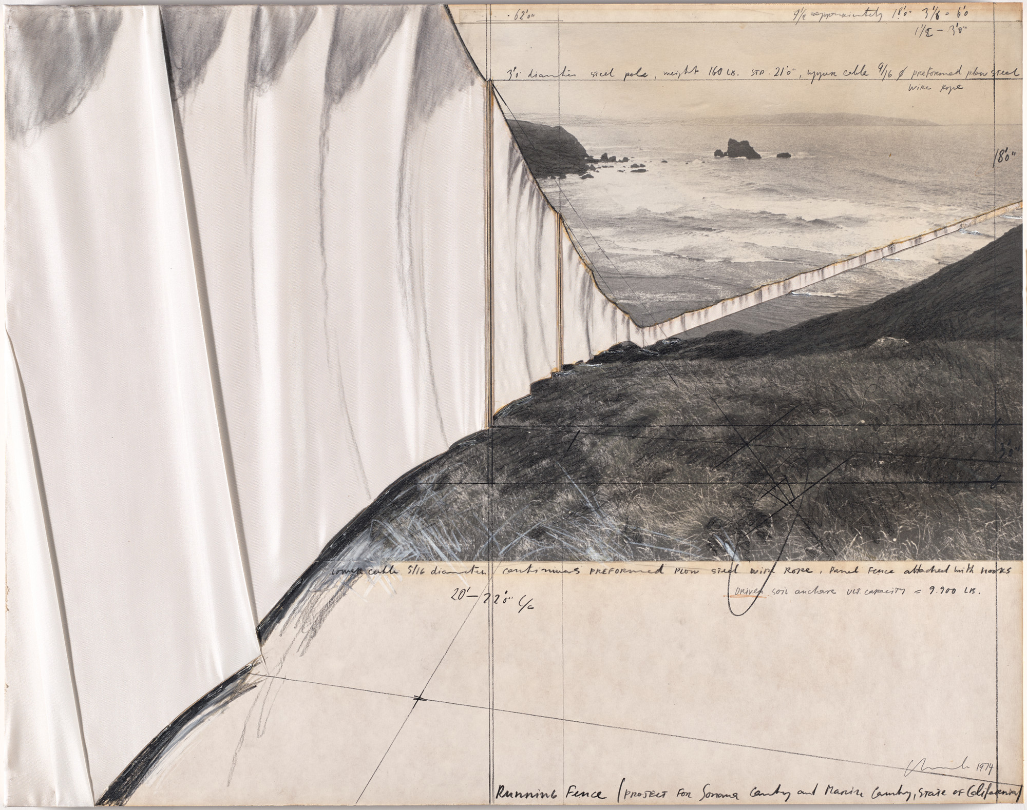 Christo. Running Fence (Project for Sonoma County and Marin County, State of California)