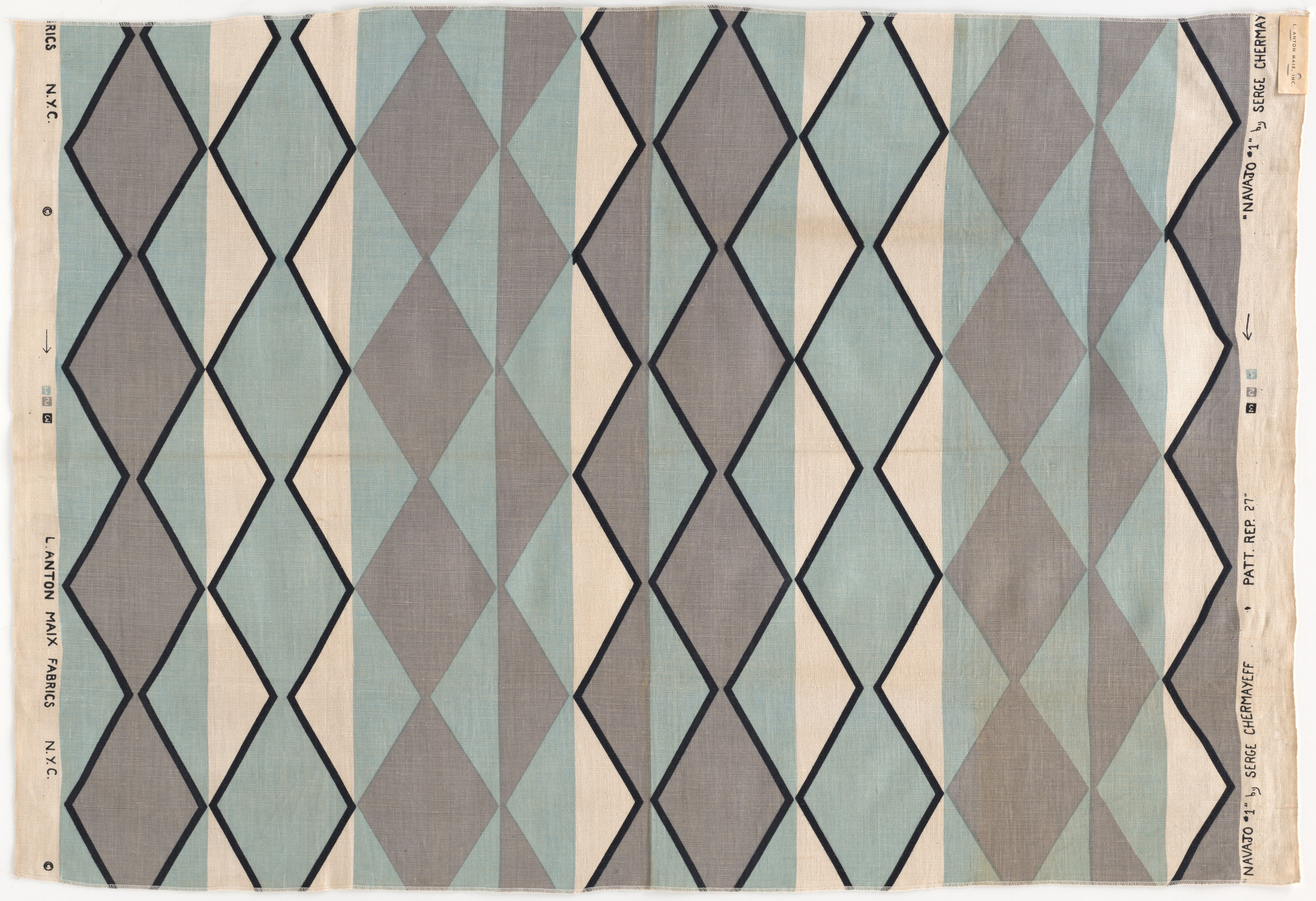 Serge Chermayeff. Navajo #1 (Furnishing fabric). 1952
