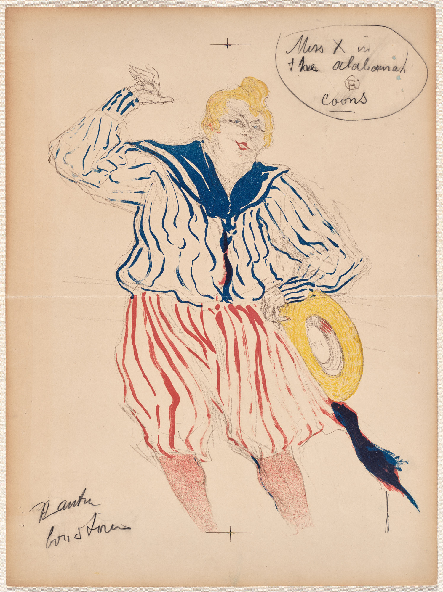 Henri de Toulouse-Lautrec. The Sailor's Song – Miss X in the Alabamah Coons (La Chanson du matelot)