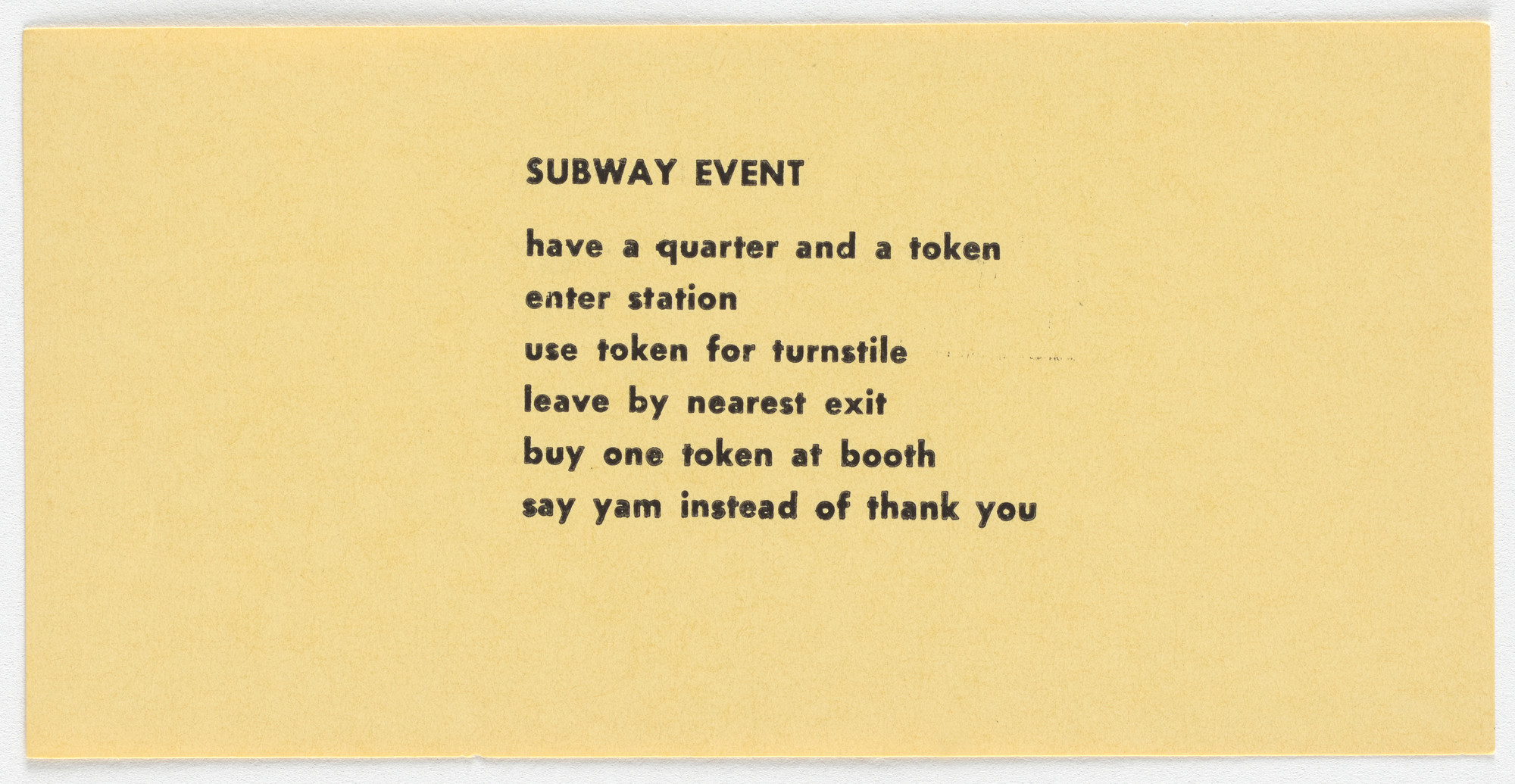 Robert Watts. Subway Event