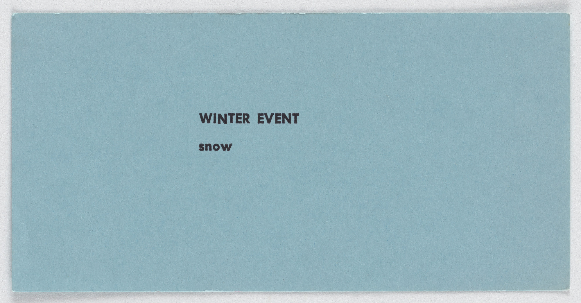 Robert Watts. Winter Event
