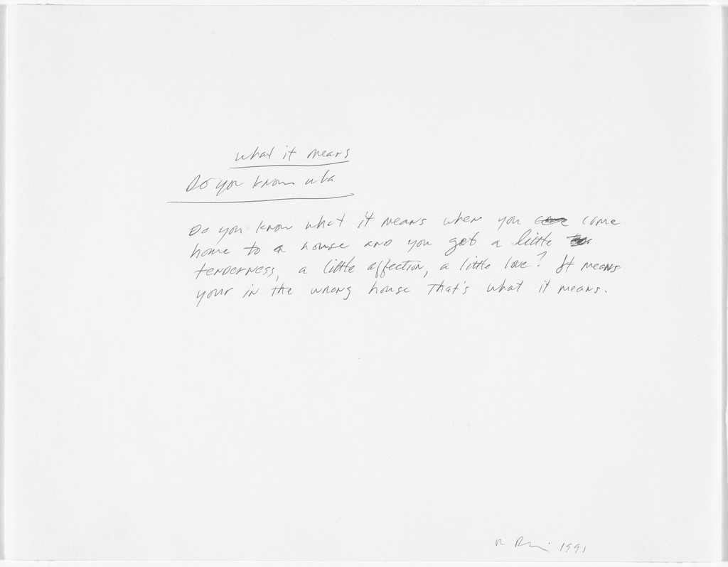 Untitled ("What it means...Do you know what...")