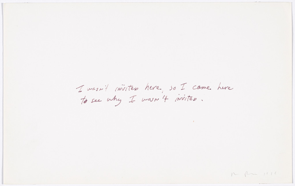 Untitled ("I wasn't invited here...")