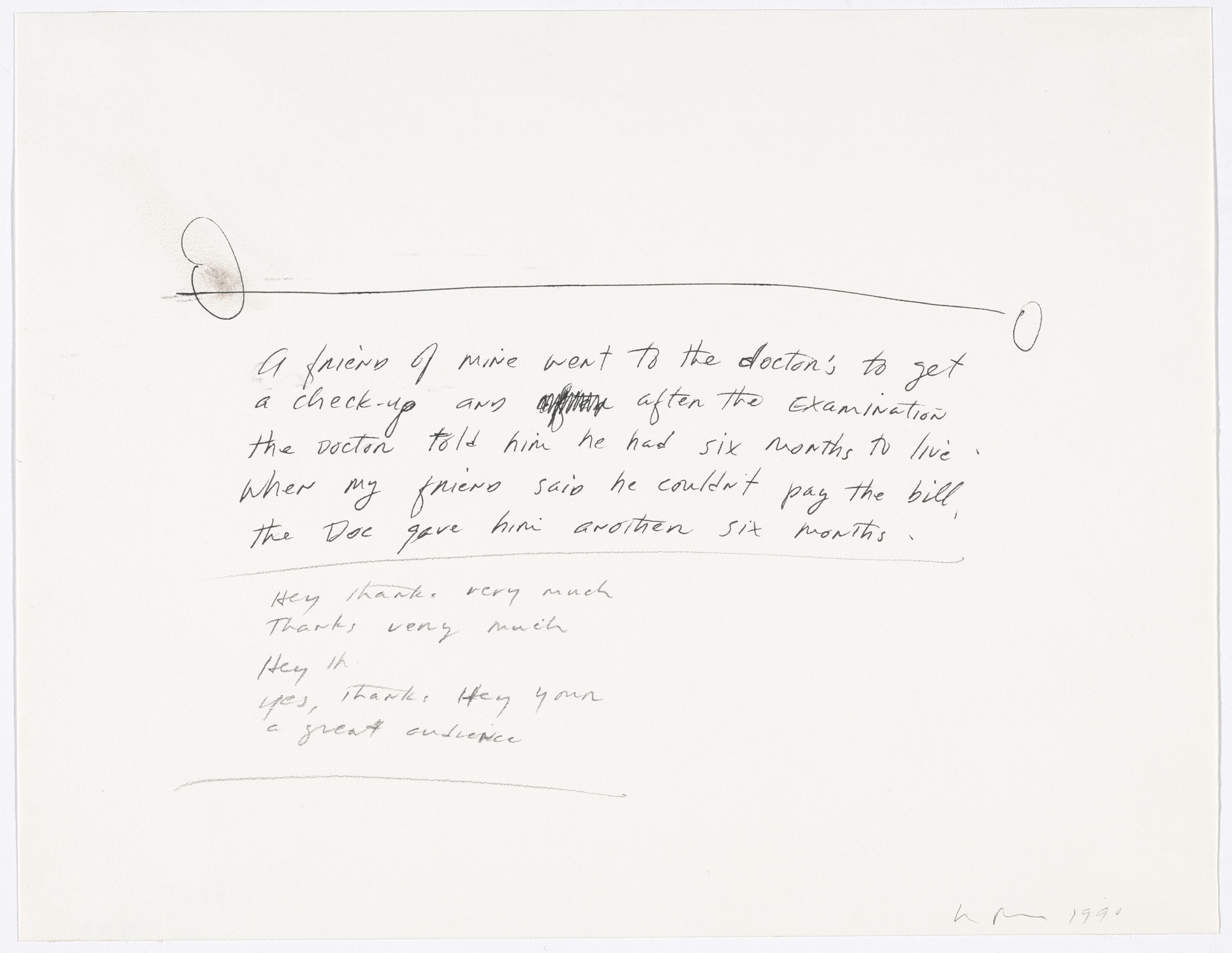 Richard Prince. Untitled ("A friend of mine..."). 1990