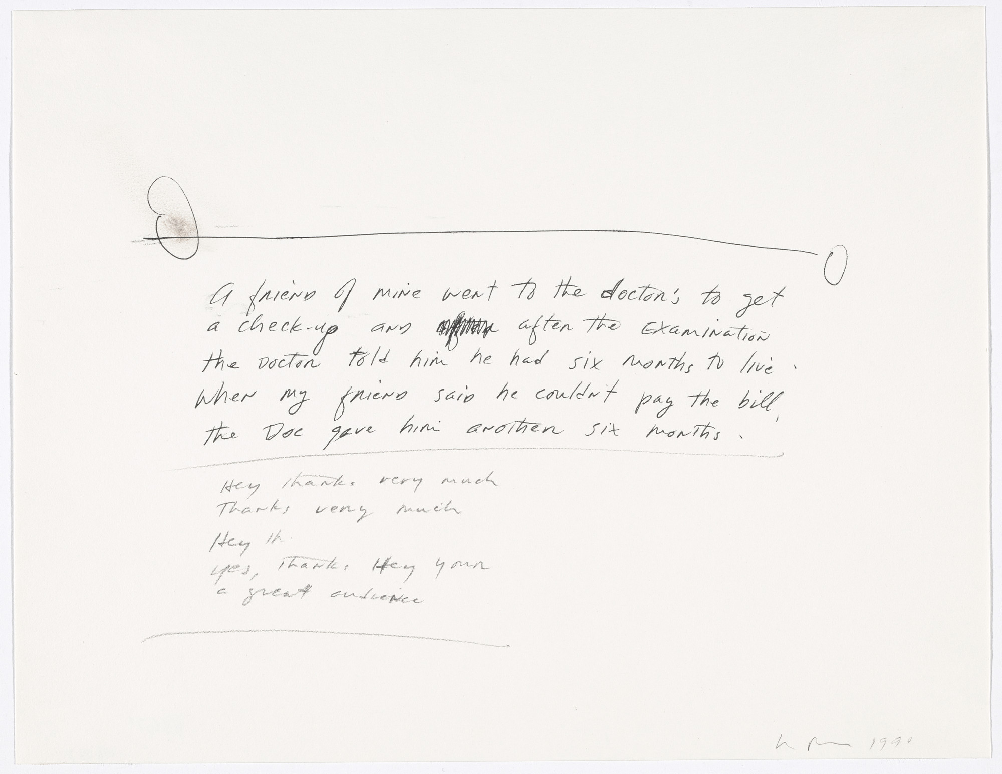 Richard Prince. Untitled ("A friend of mine...")