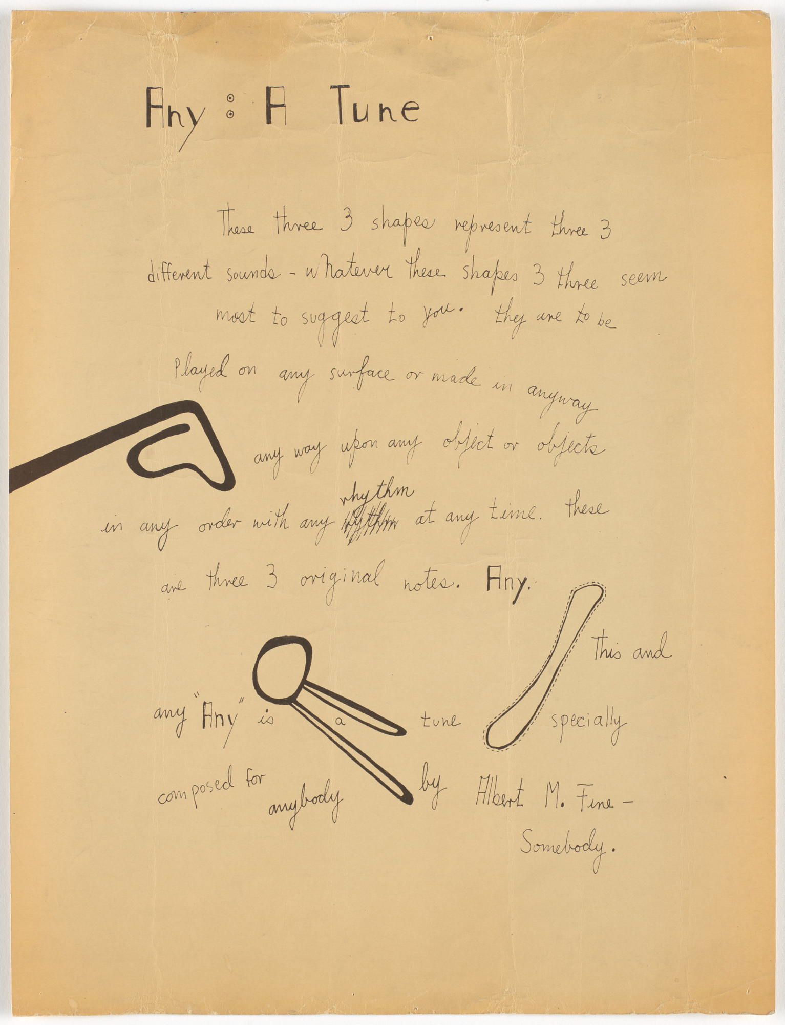 Albert M. Fine. Any: A Tune