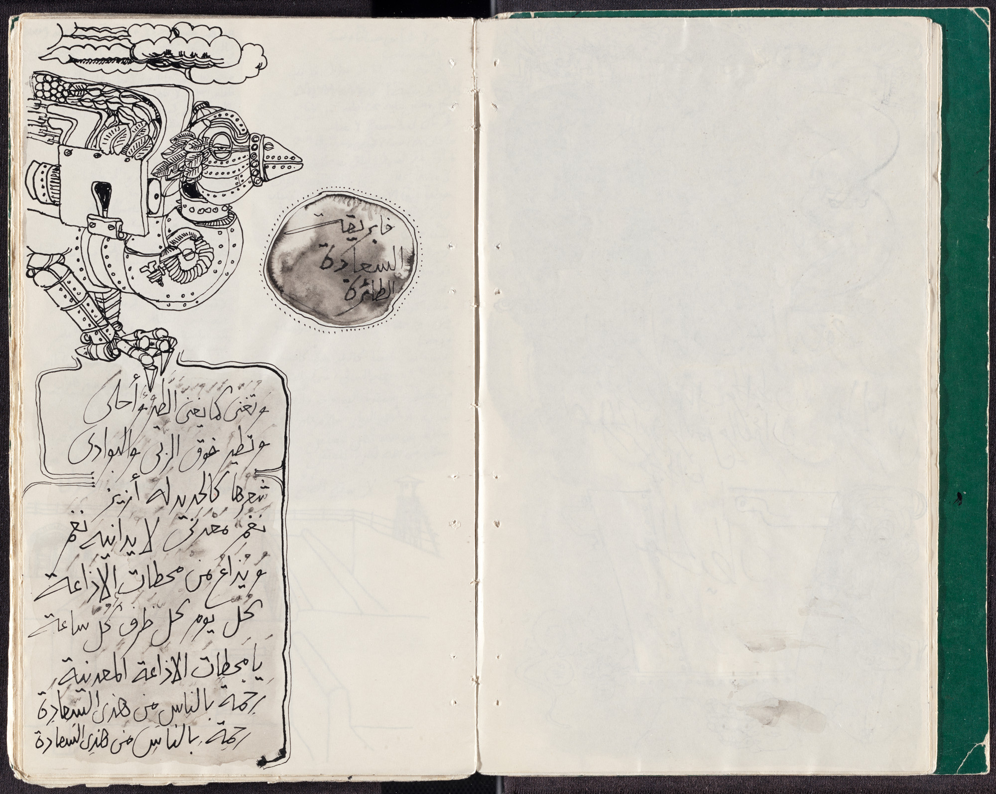 Ibrahim El-Salahi. Flying Happiness Factory from Prison Notebook