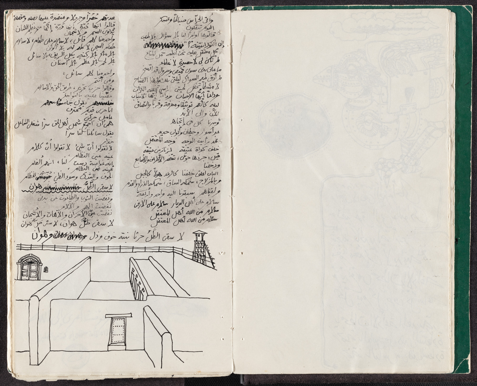 Ibrahim El-Salahi. Untitled from Prison Notebook
