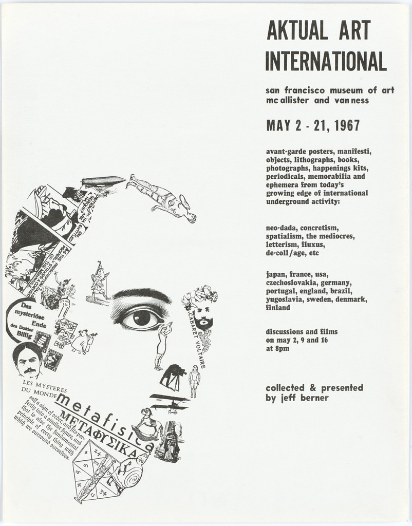 Poster for Aktual Art International, San Francisco Museum of Art, May 2–21, 1967