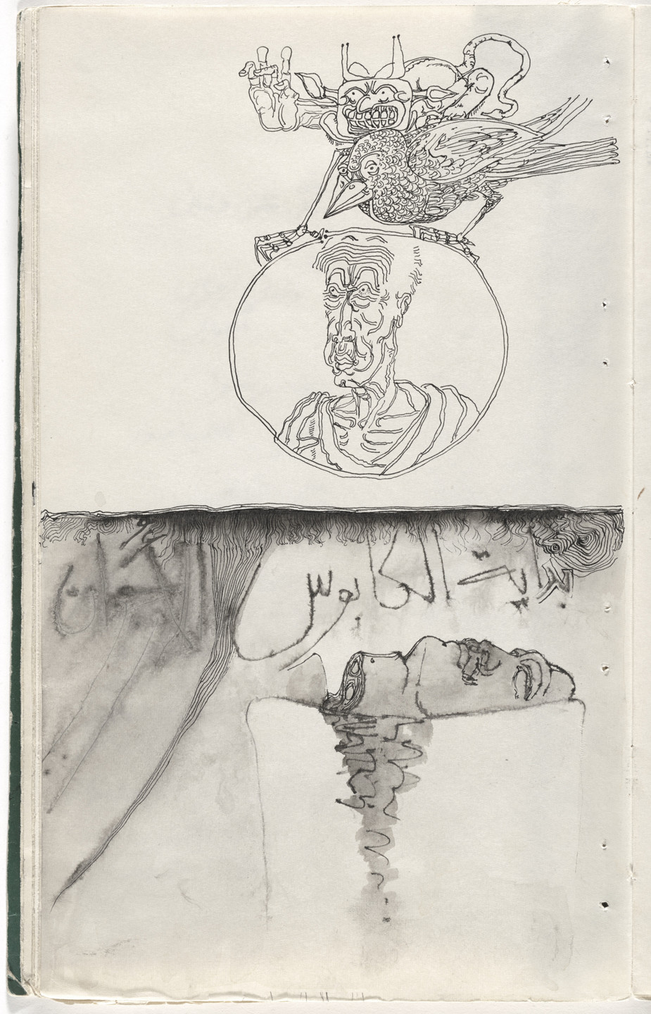 Ibrahim El-Salahi. Untitled from Prison Notebook. 1976