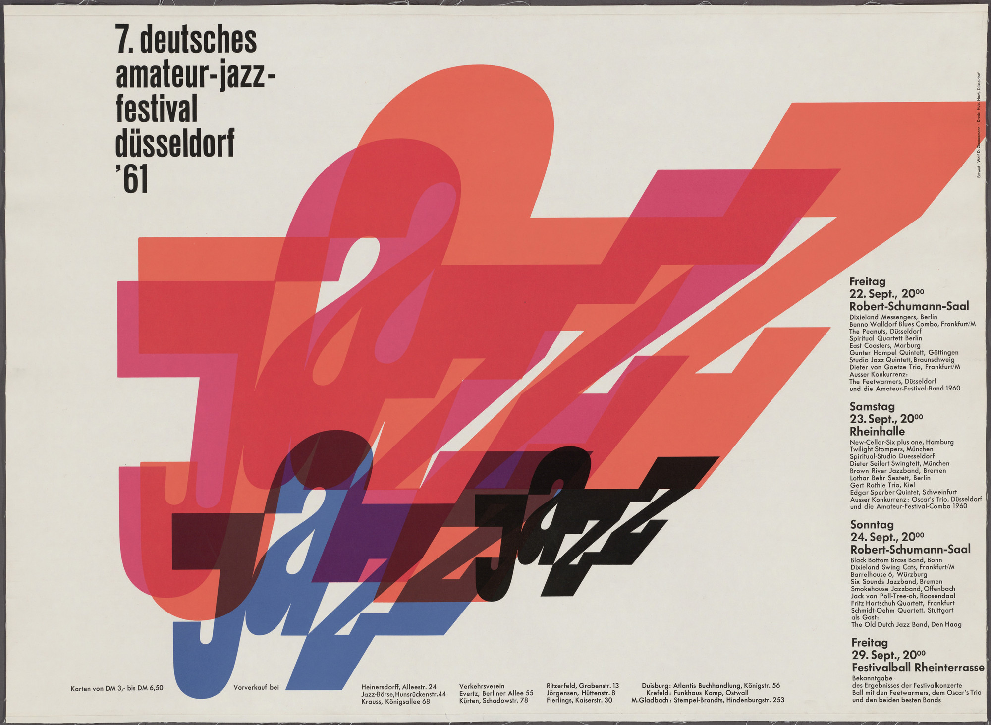 Wolf Zimmerman 7 Deutsches Amateur Jazz Festival Dusseldorf 61 1961 Moma