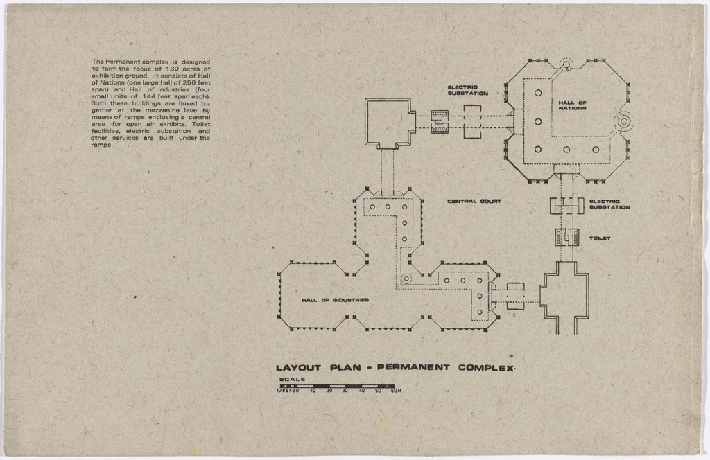 Pragati Maidan: Hall of Nations and Halls of Industries for the India International Trade Fair, New Delhi, India (Layout plan)