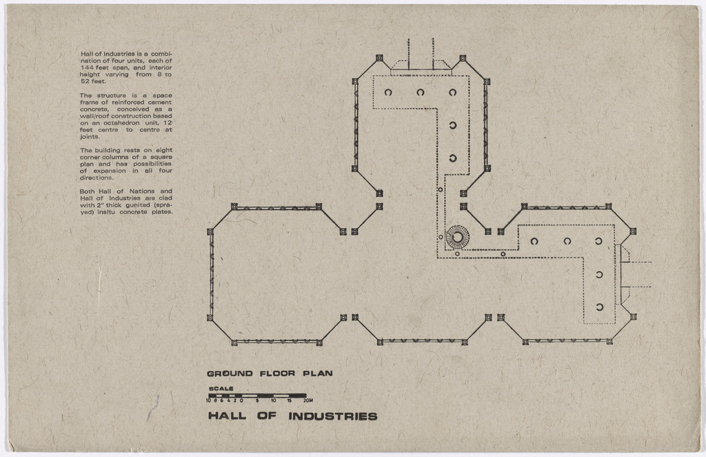 Pragati Maidan: Hall of Nations and Halls of Industries for the India International Trade Fair, New Delhi, India (Ground floor plan)