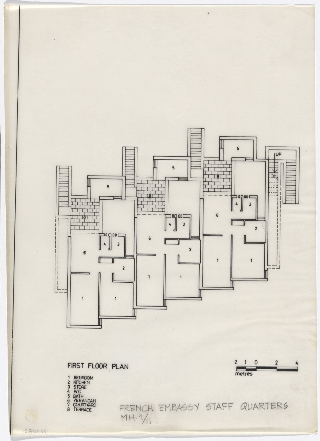 Raj Rewal. French Embassy Staff Quarters, New Delhi, India. 1967