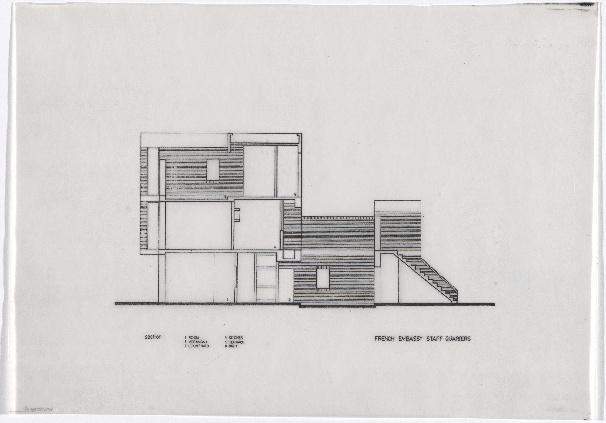 Raj Rewal. French Embassy Staff Quarters, New Delhi, India. 1967