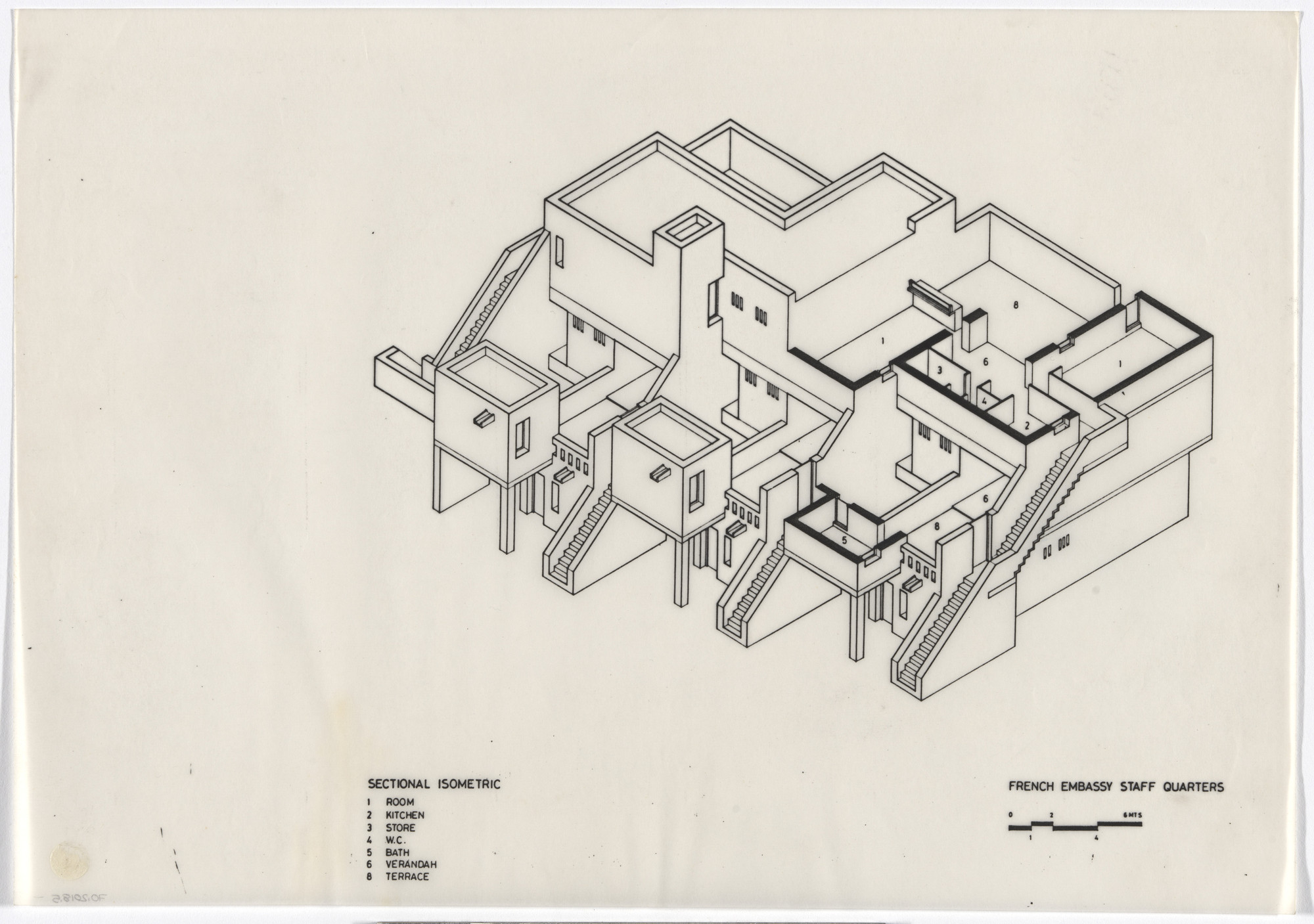 Raj Rewal. French Embassy Staff Quarters, New Delhi, India. 1967