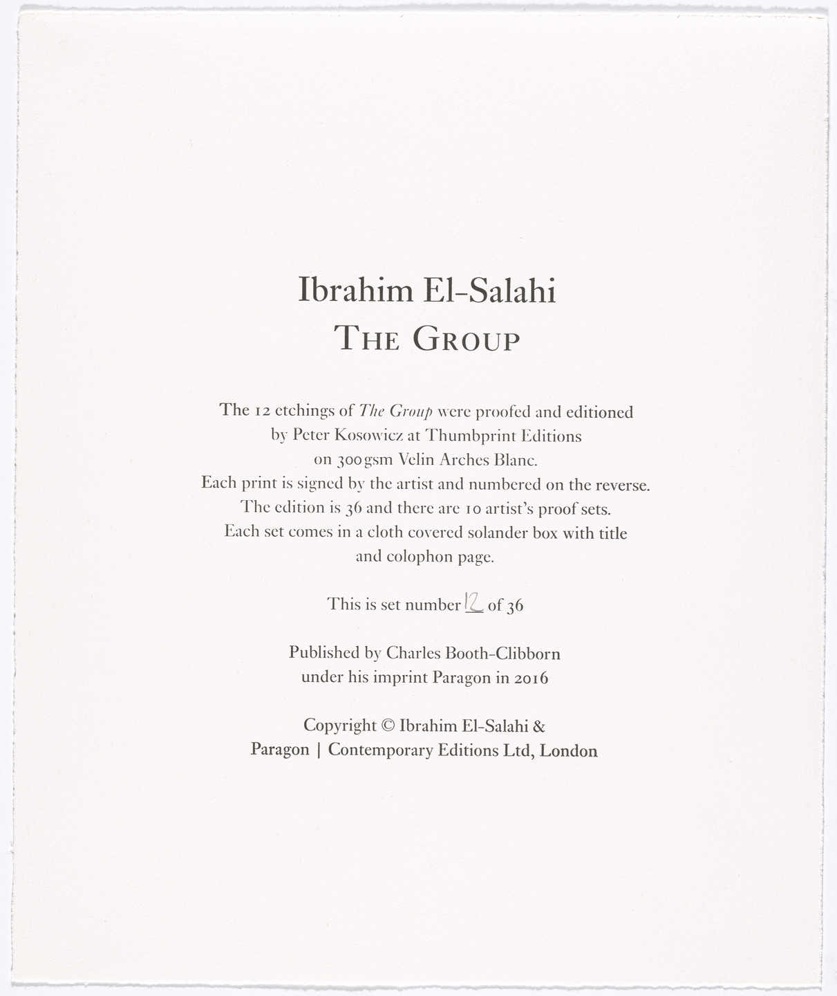 Ibrahim El-Salahi. The Group. 2016