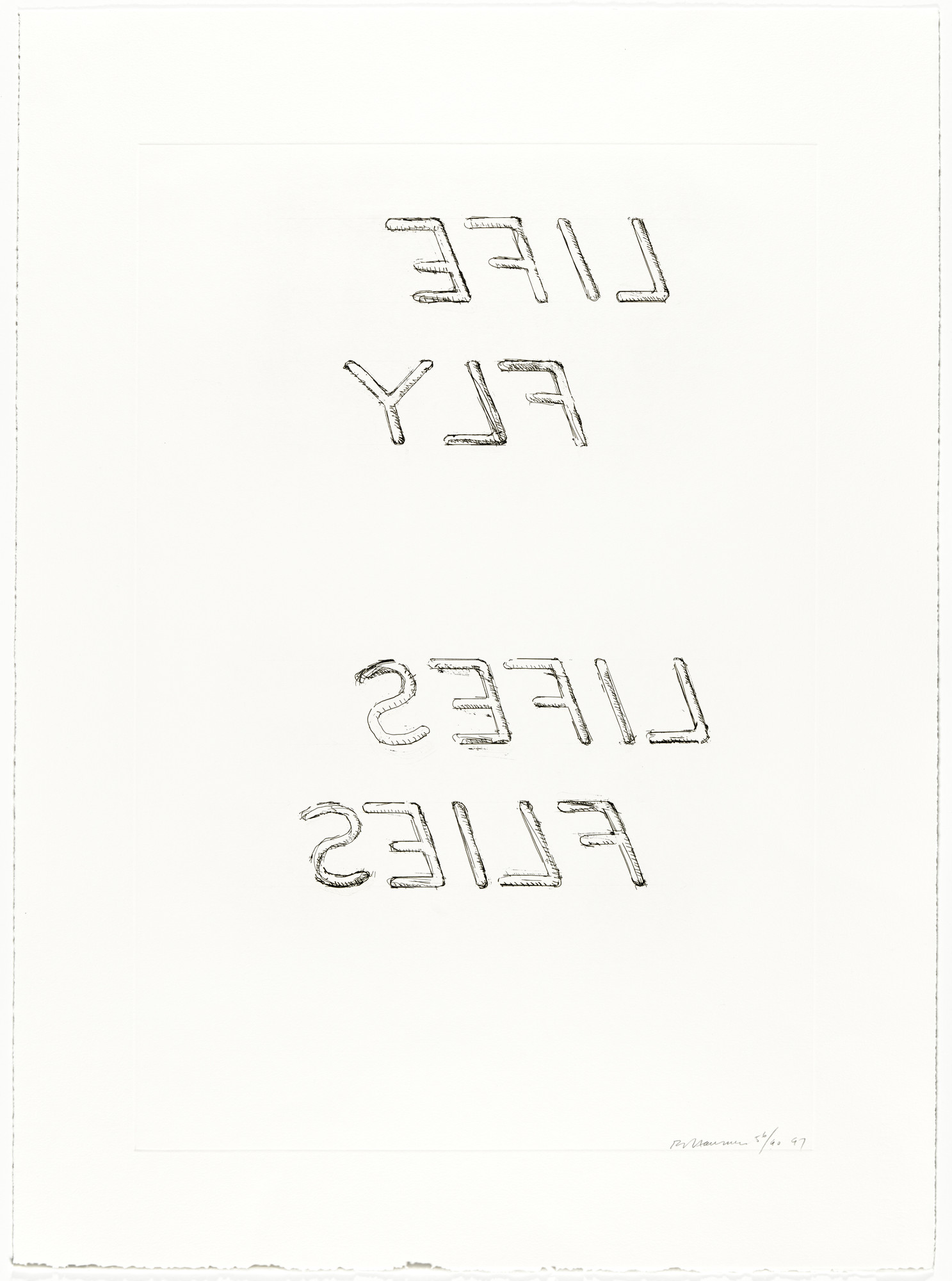 Bruce Nauman. Life Fly Lifes Flies from The Leo Castelli 90th Birthday Portfolio