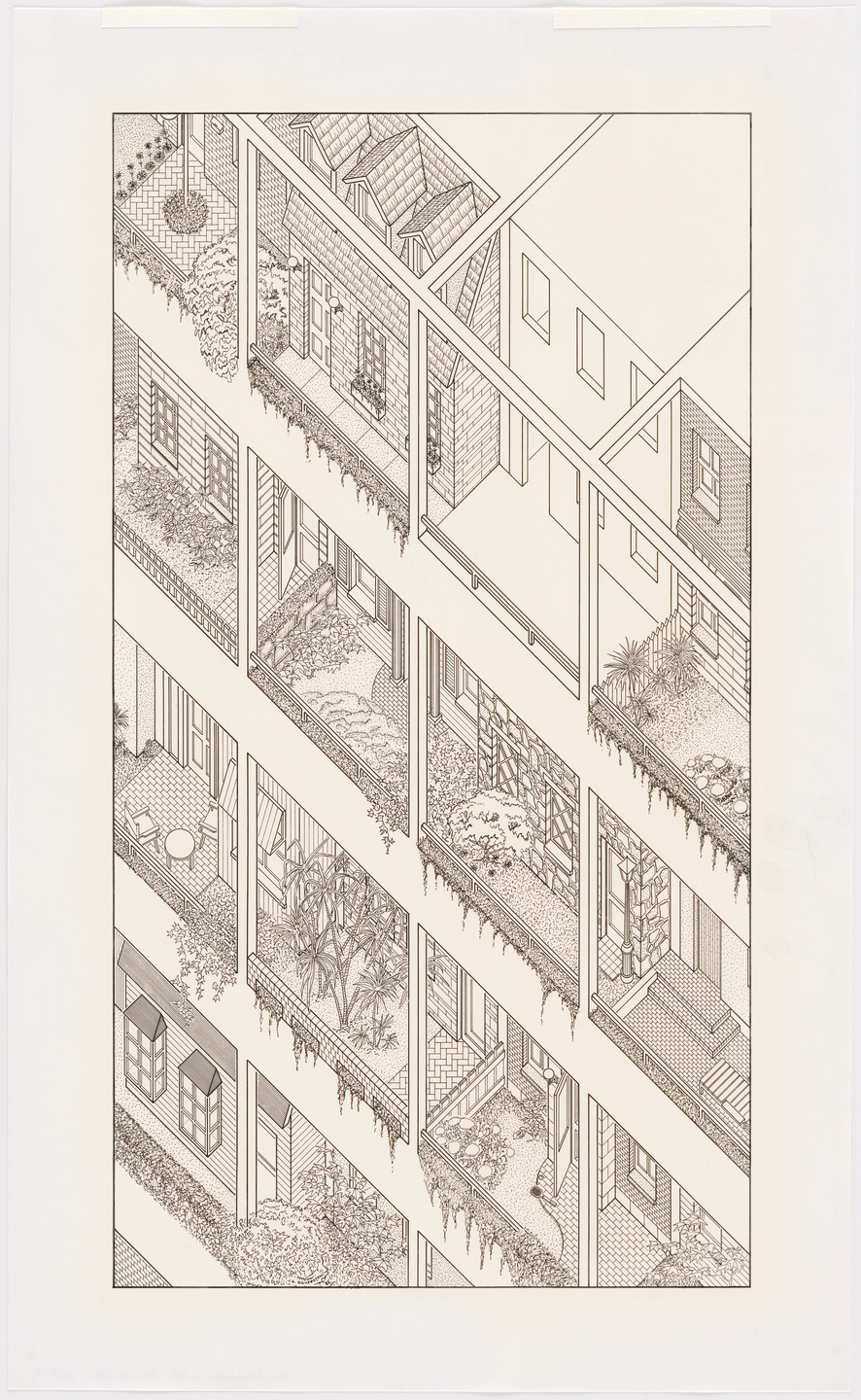 James Wines. Highrise of Homes project (Axonometric). 1981