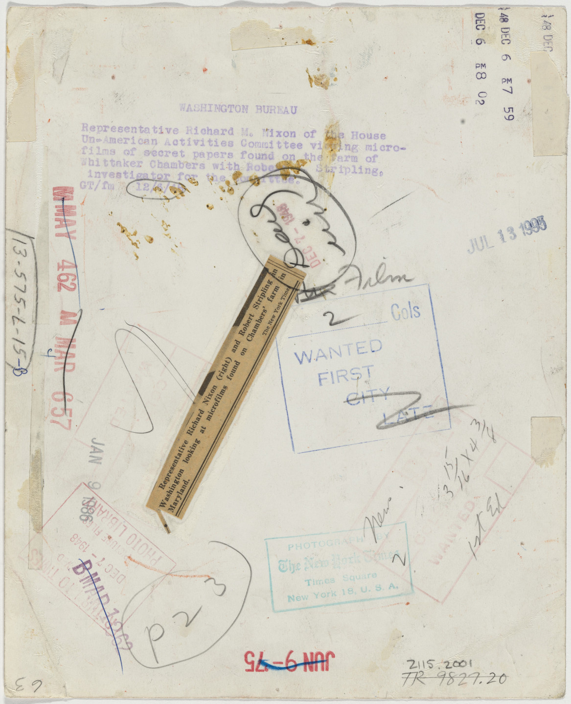George Tames/The New York Times. Representative Richard M. Nixon of the House Un-American Activities Committee. December 6, 1948