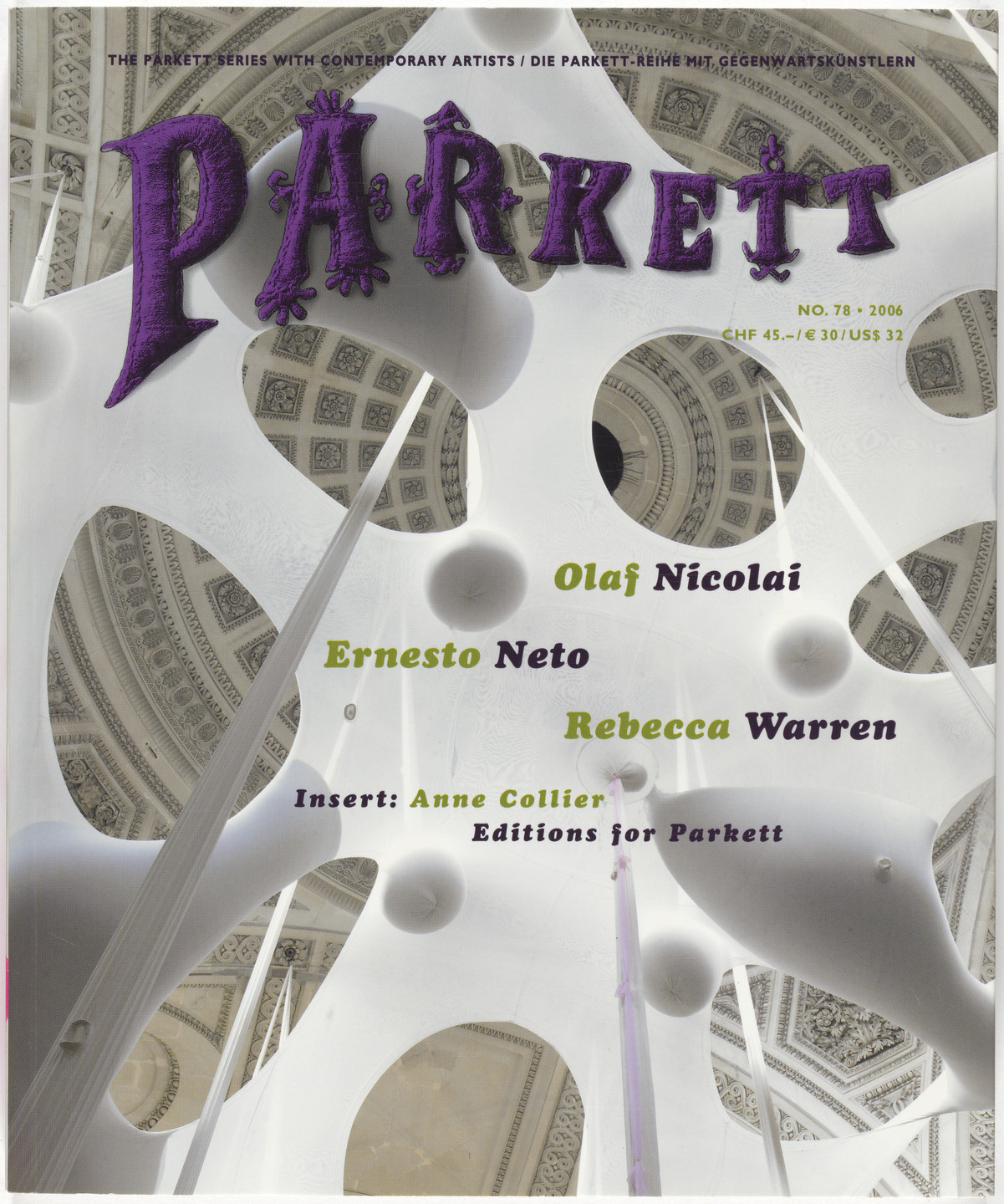Anne Collier, Koo Jeong-a, Ernesto Neto, Olaf Nicolai, Rebecca Warren, Various Artists. Parkett no. 78. 2006