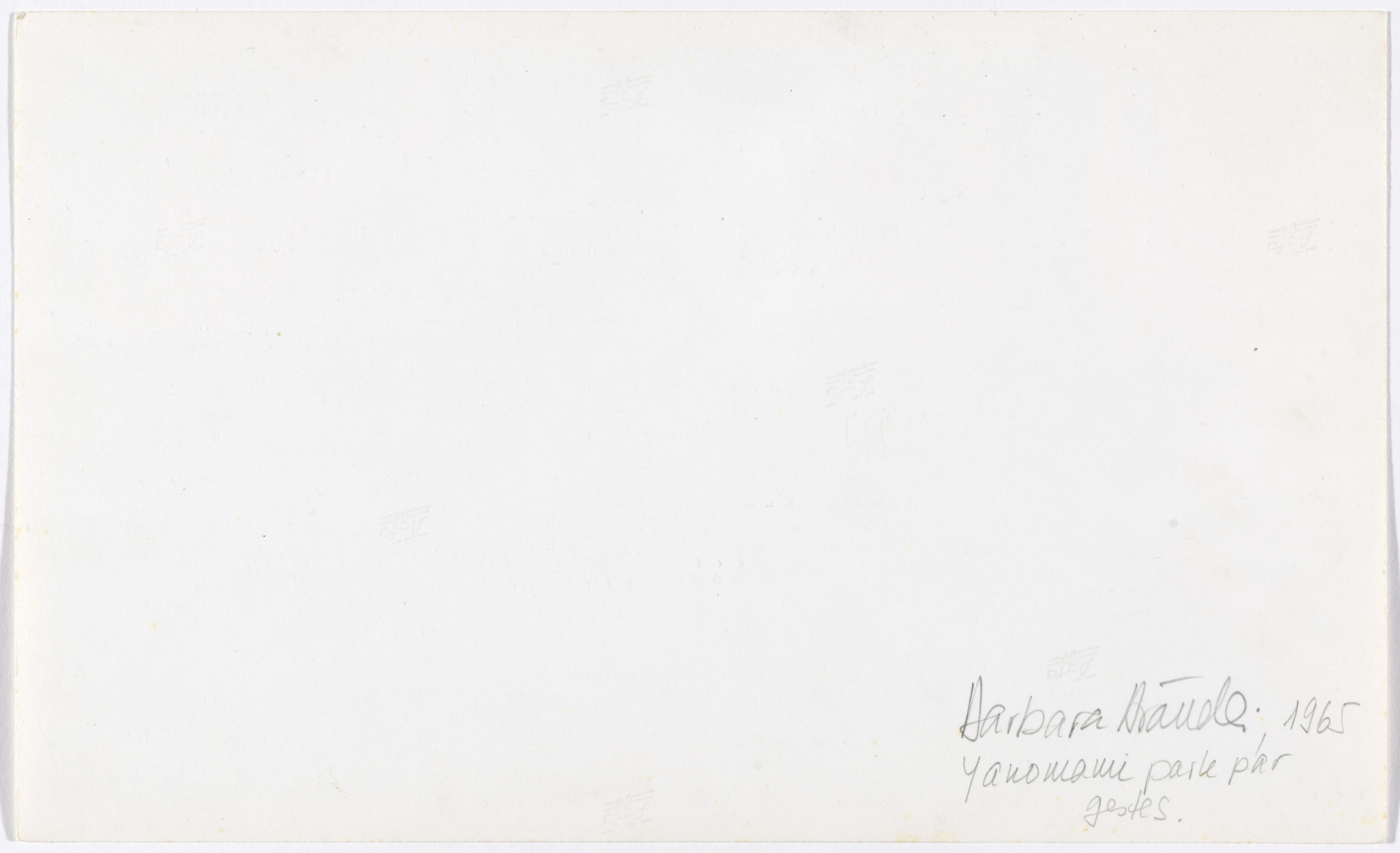 Barbara Brändli. Yanomami parle par gestes (Yanomami speaks through hand gestures). 1965