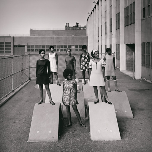 Kwame Brathwaite. Untitled (Photo shoot at a school for one of the many modeling groups who had begun to embrace natural hairstyles in the 1960s). 1964-68