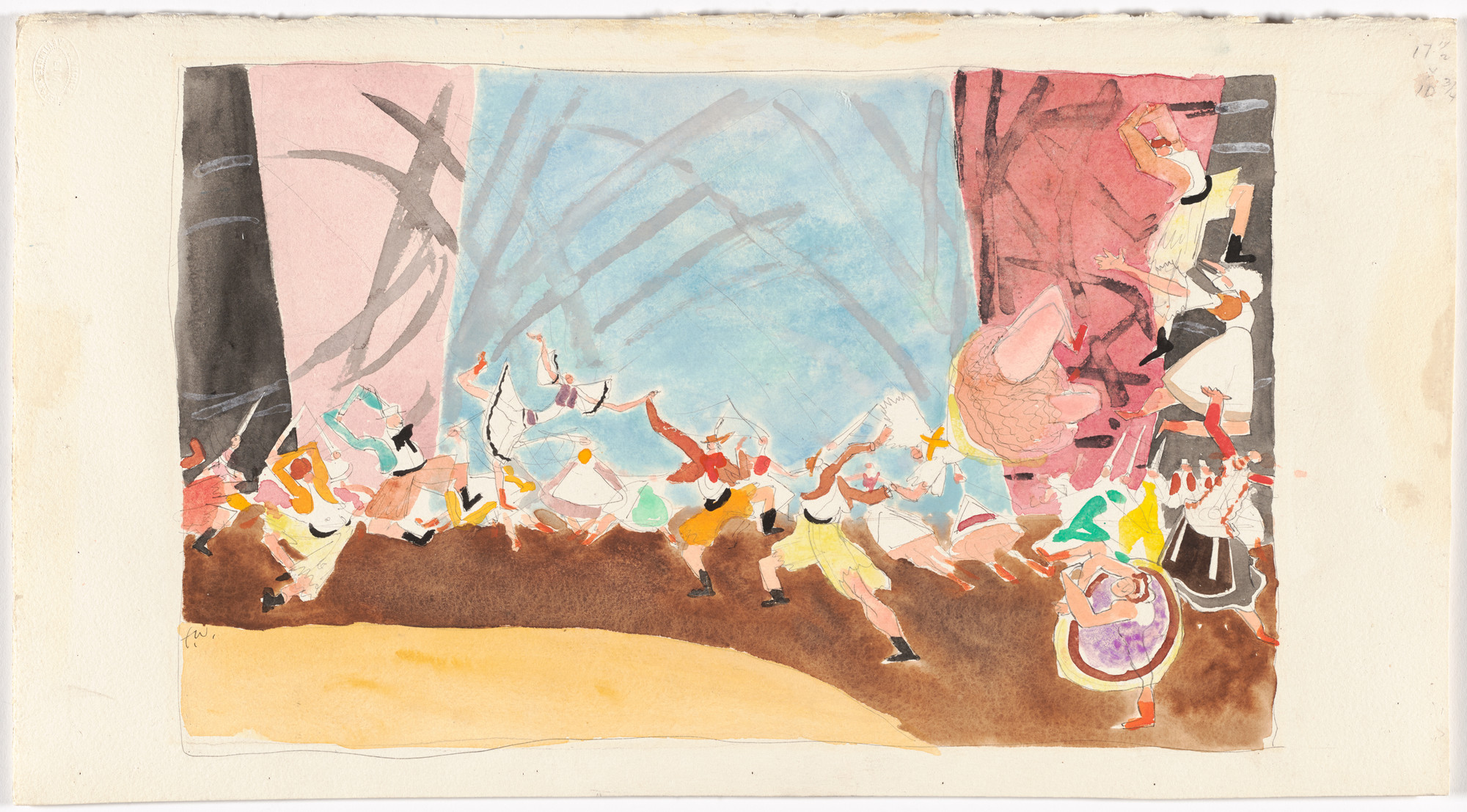 Franklin Chenault Watkins. Dancers ( 2nd Part ). Design for the ballet Transcendence