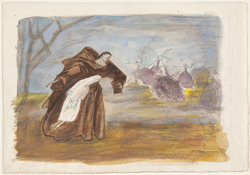 Virtuoso as Priest (Hero's 3rd Costume and Girl). Design for the ballet Transcendence