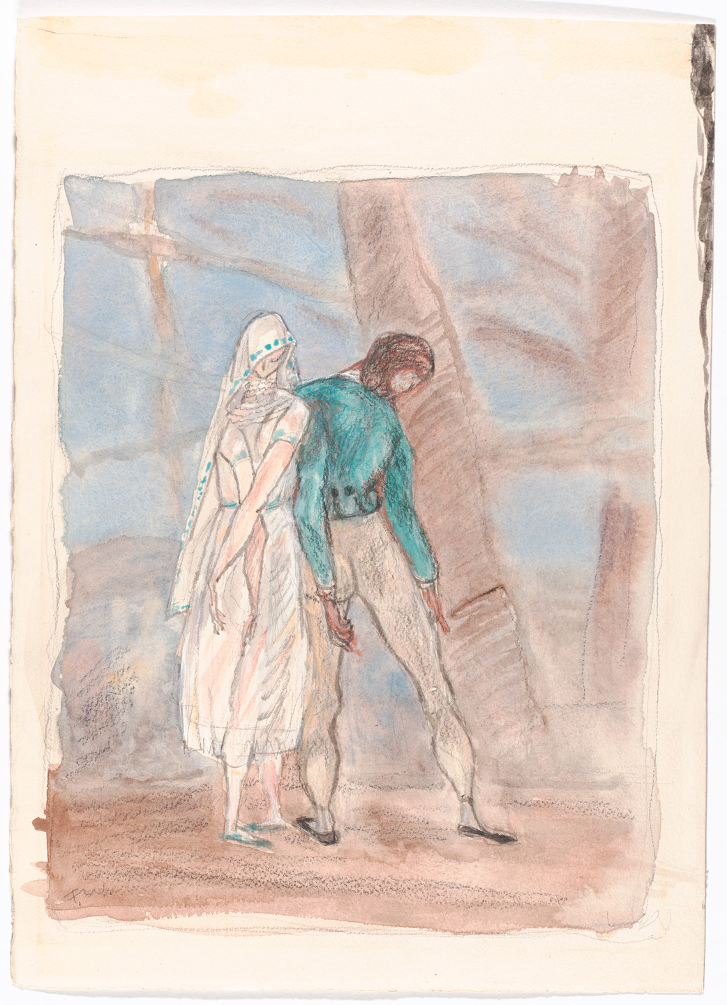 Franklin Chenault Watkins. The Girl and the Young Man (Girl and Young Lover). Design for the ballet Transcendence. 1934