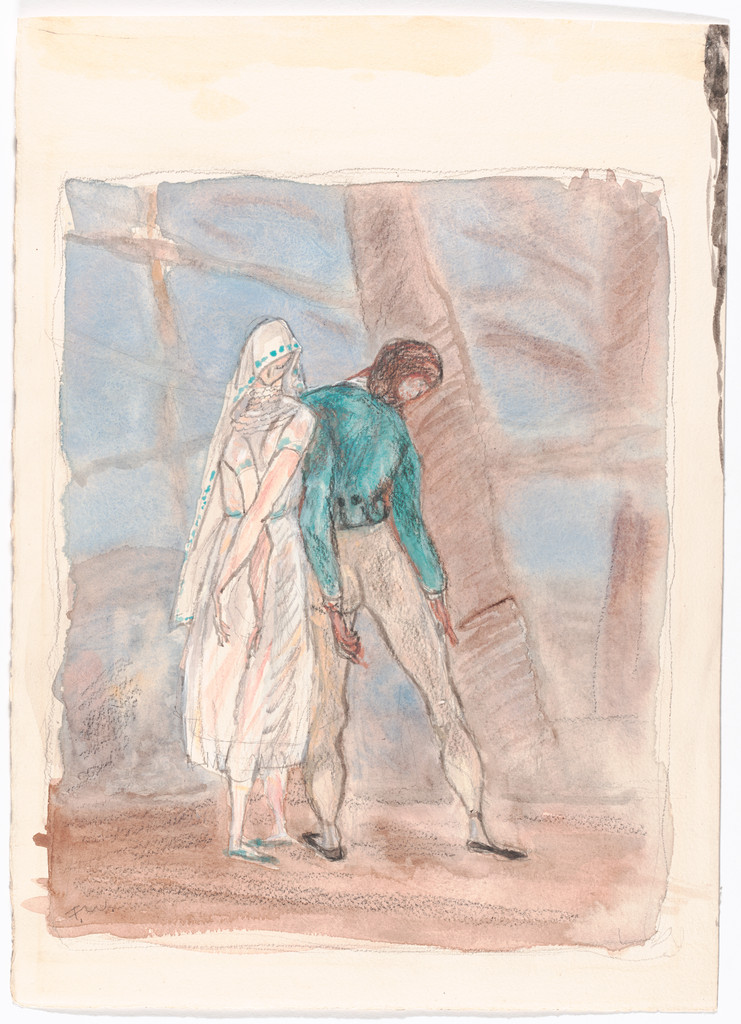 The Girl and the Young Man (Girl and Young Lover). Design for the ballet Transcendence
