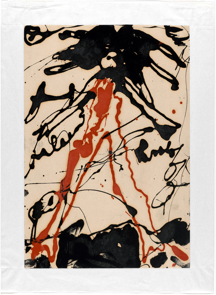 Striding Figure (Final study for announcement of a dance concert by the Aileen Passloff Dance Company)
