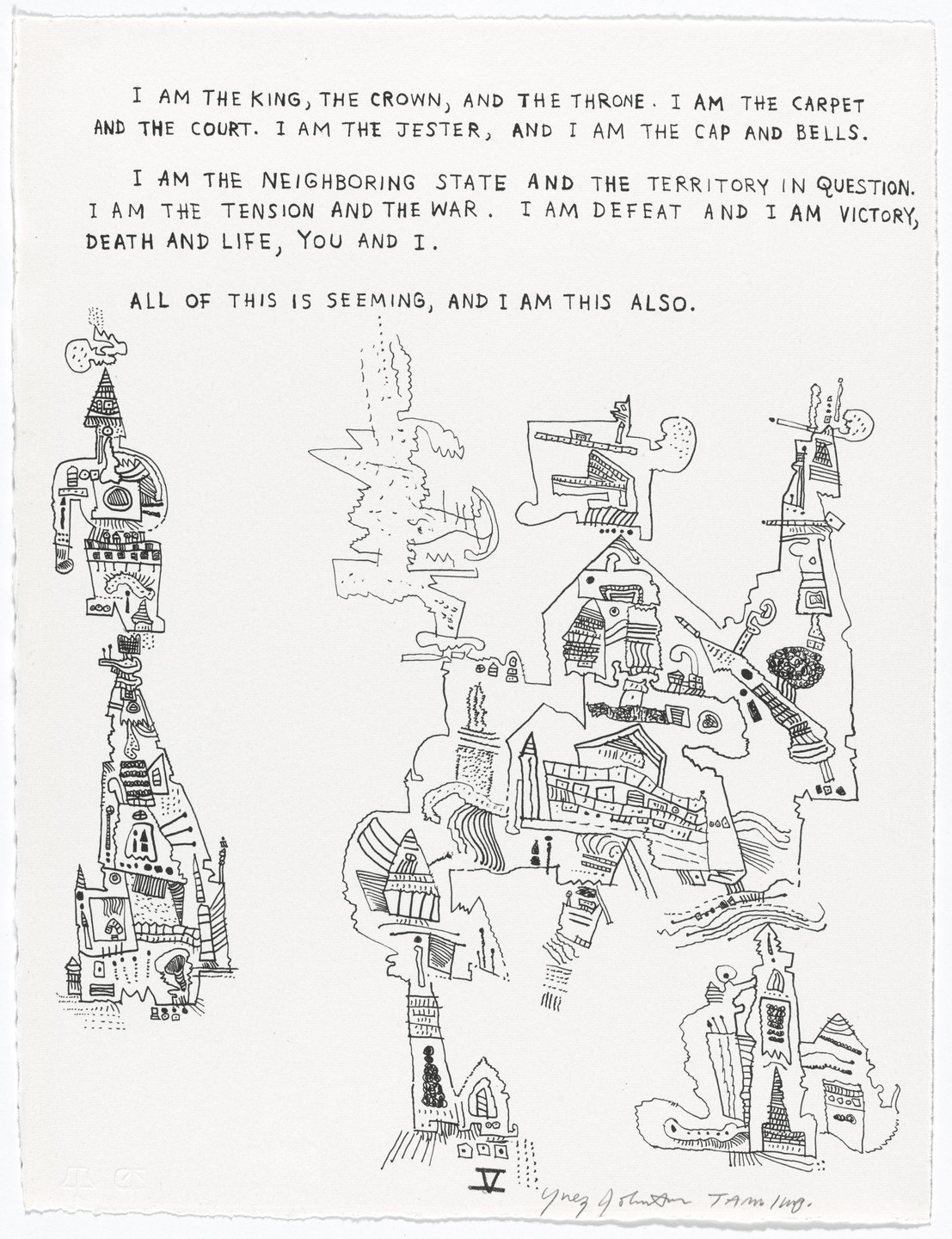 Ynez Johnston. V from Principalities. 1966