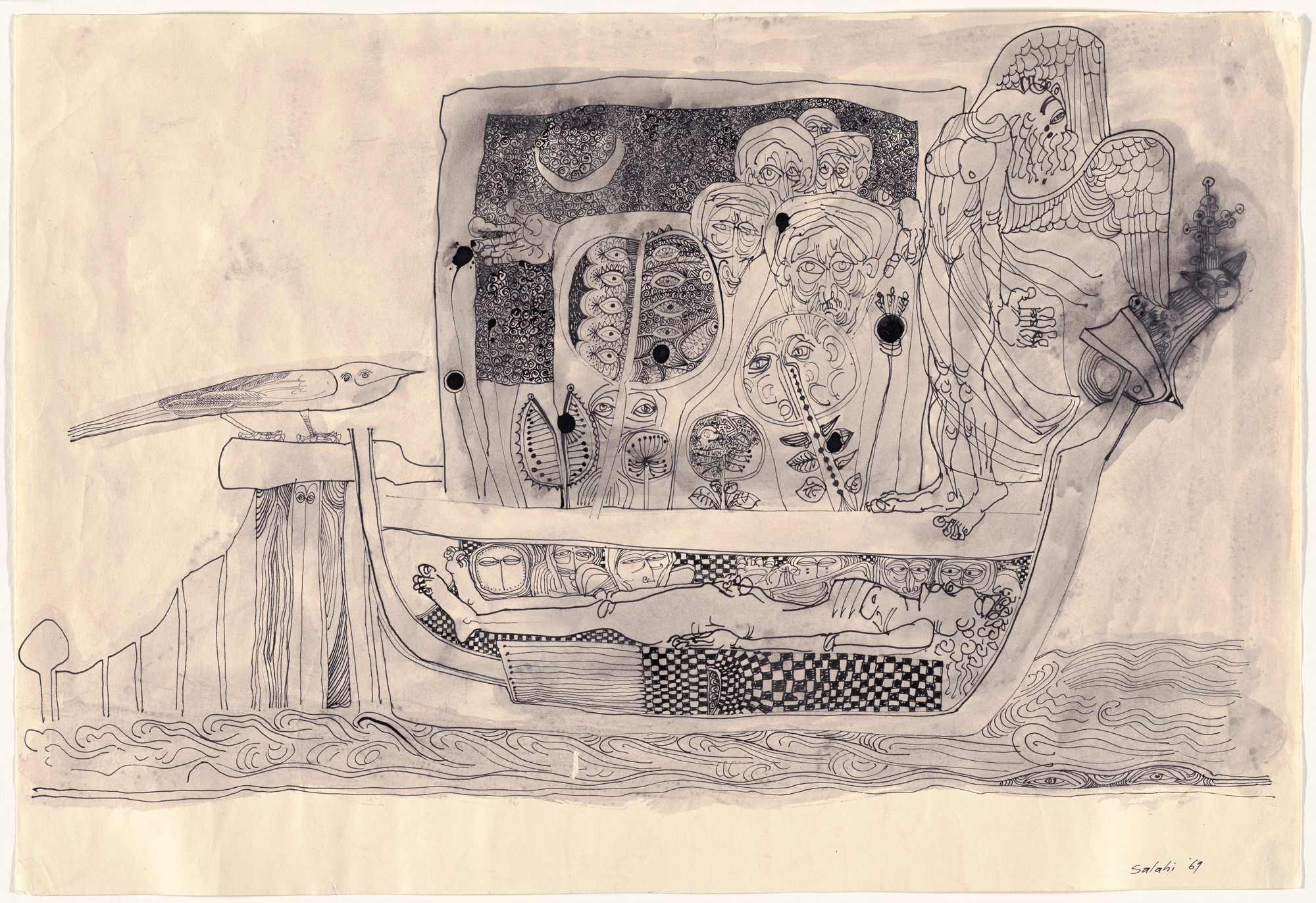 Ibrahim El-Salahi. By His Will, We Teach Birds How to Fly No.13. 1969