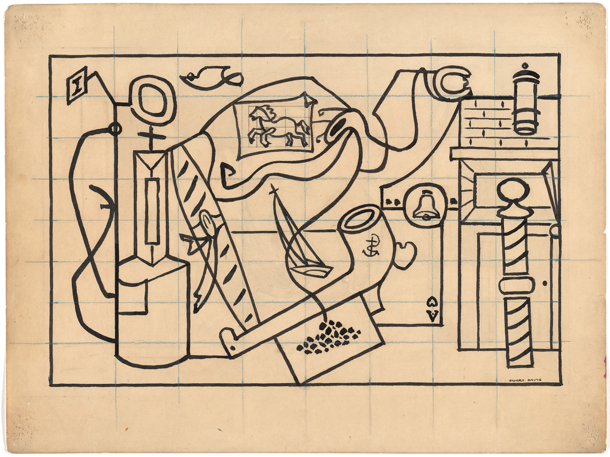 アート・デザイン・音楽 Stuart Davis Stuart Davis. Study for Radio City Music Hall Mural. 1932 | MoMA