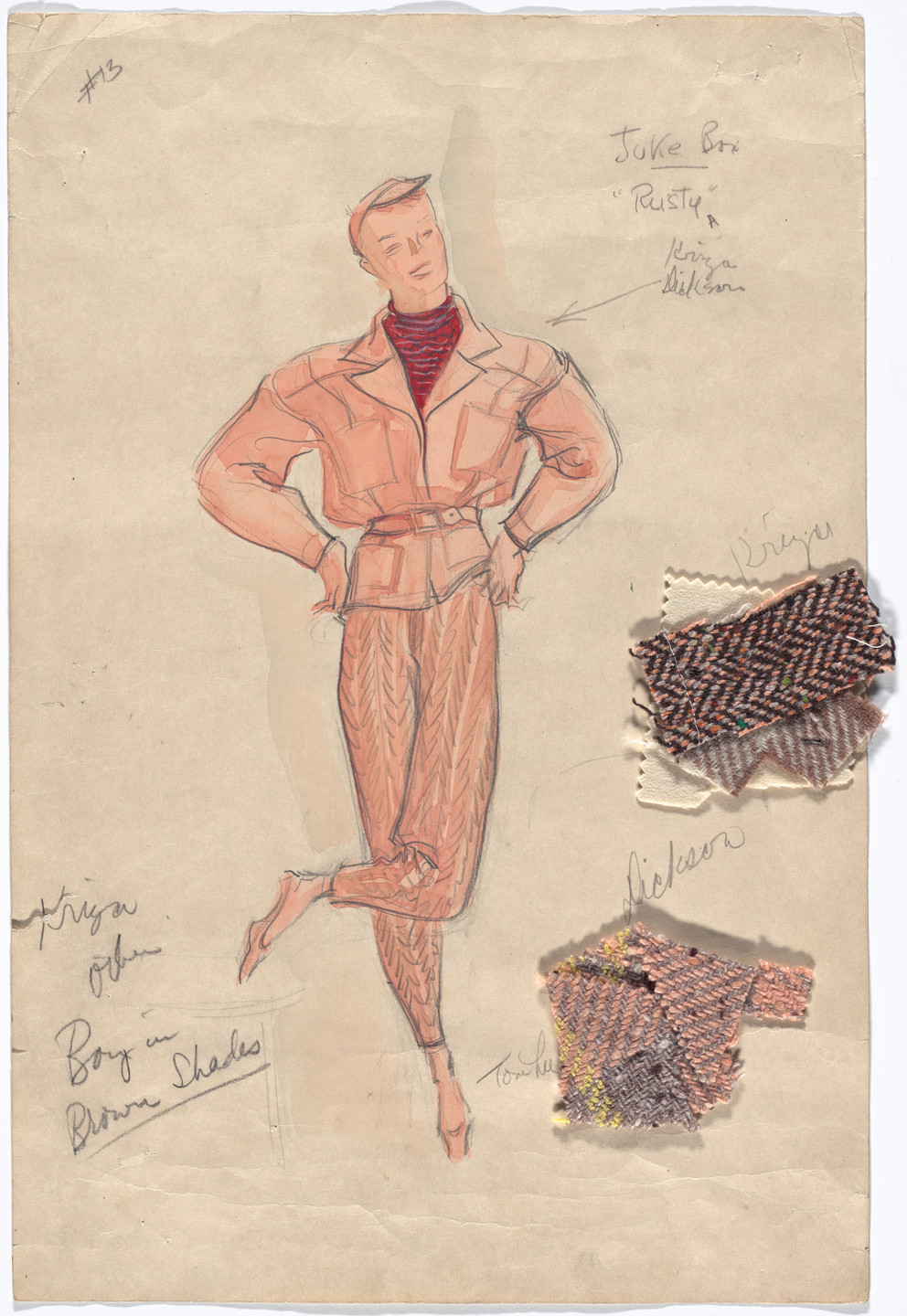Tom Lee. Rusty. Costume design for the ballet Juke-Box. 1941