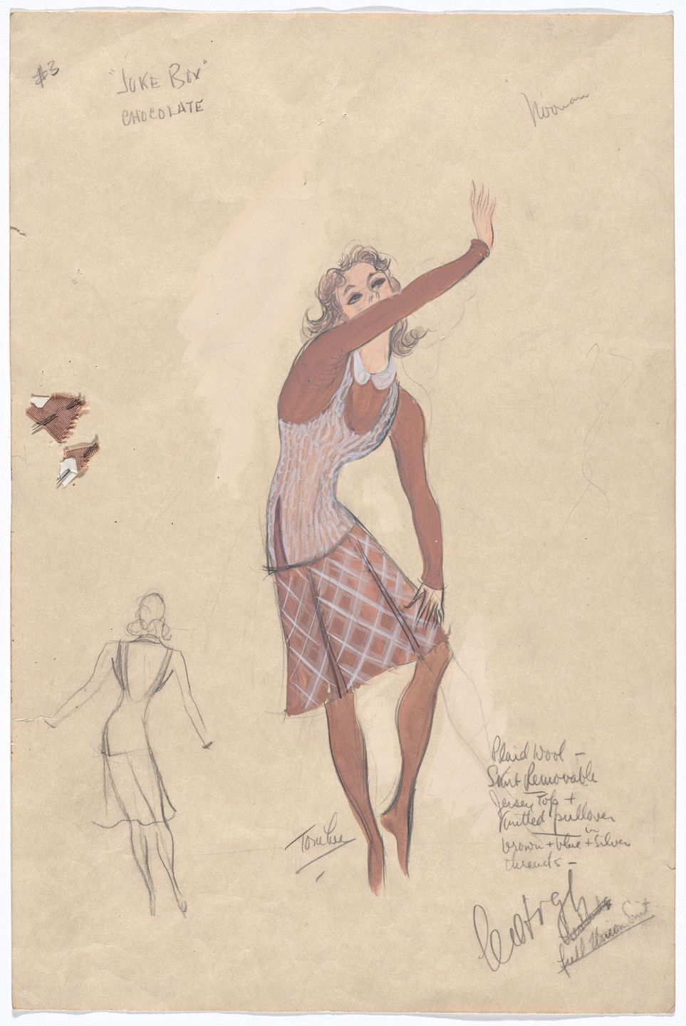 Tom Lee. Chocolate. Costume design for the ballet Juke-Box. 1941