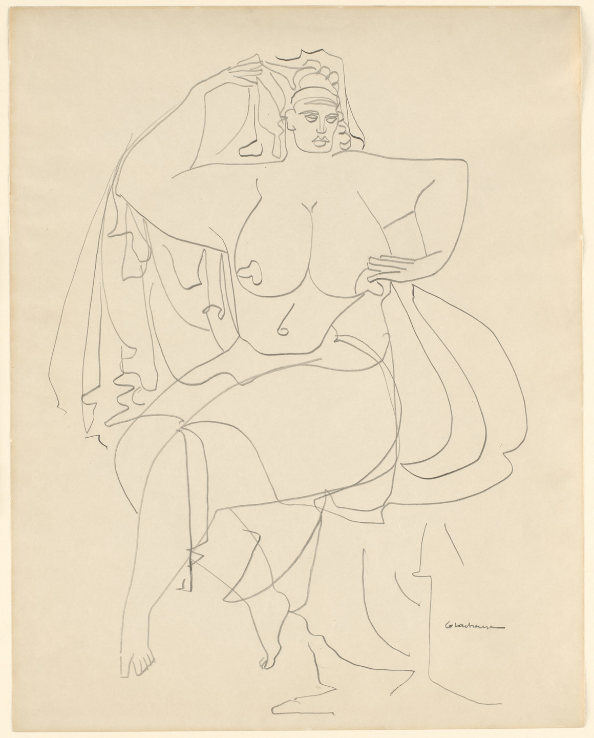 Gaston Lachaise. Seated Woman with Drapery. c. 1930–31