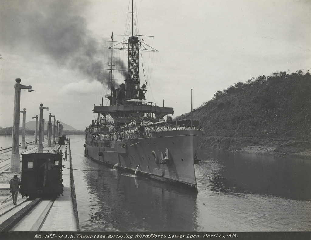 U.S.S. Tennessee entering Miraflores Lower Lock
