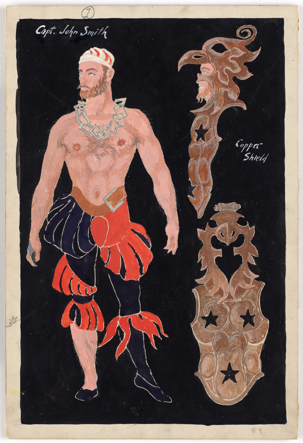 Karl Free. Captain John Smith. Costume design for the ballet Pocahontas. c. 1936