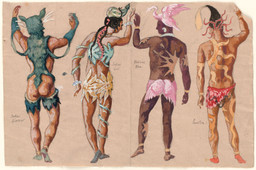 Karl Free. Indian Warrior, Indian Girl, Medicine Man, Powatan (sic). c. 1936