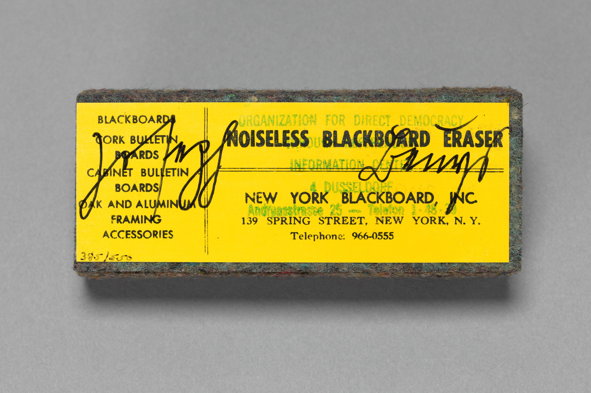 Joseph Beuys. Noiseless Blackboard Eraser