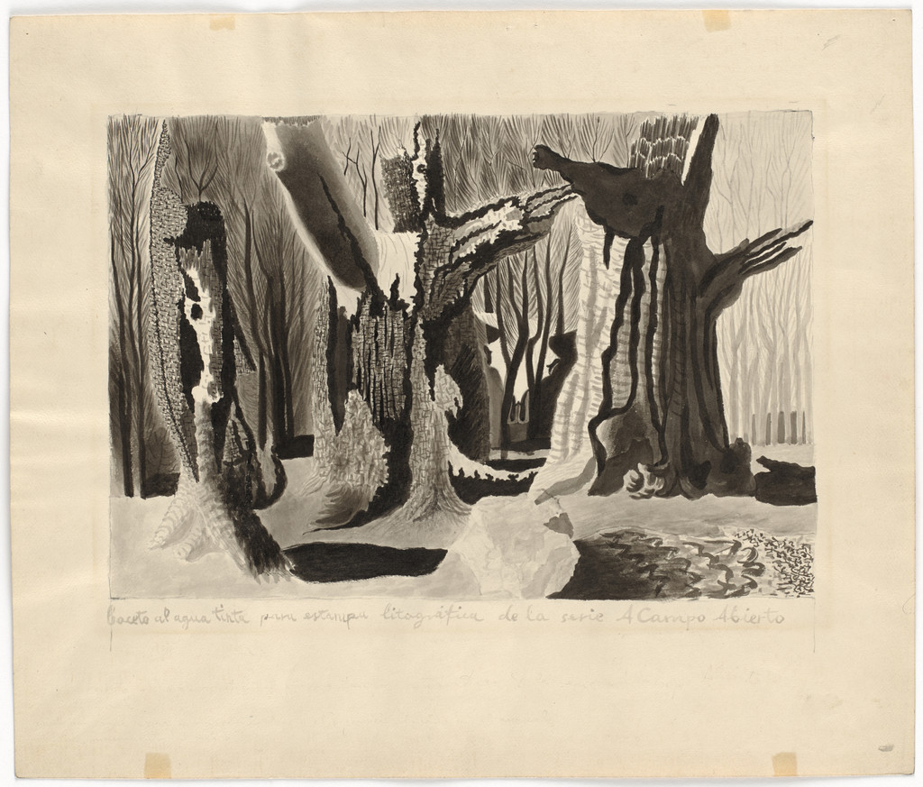 Sketch for lithograph In the Open Country