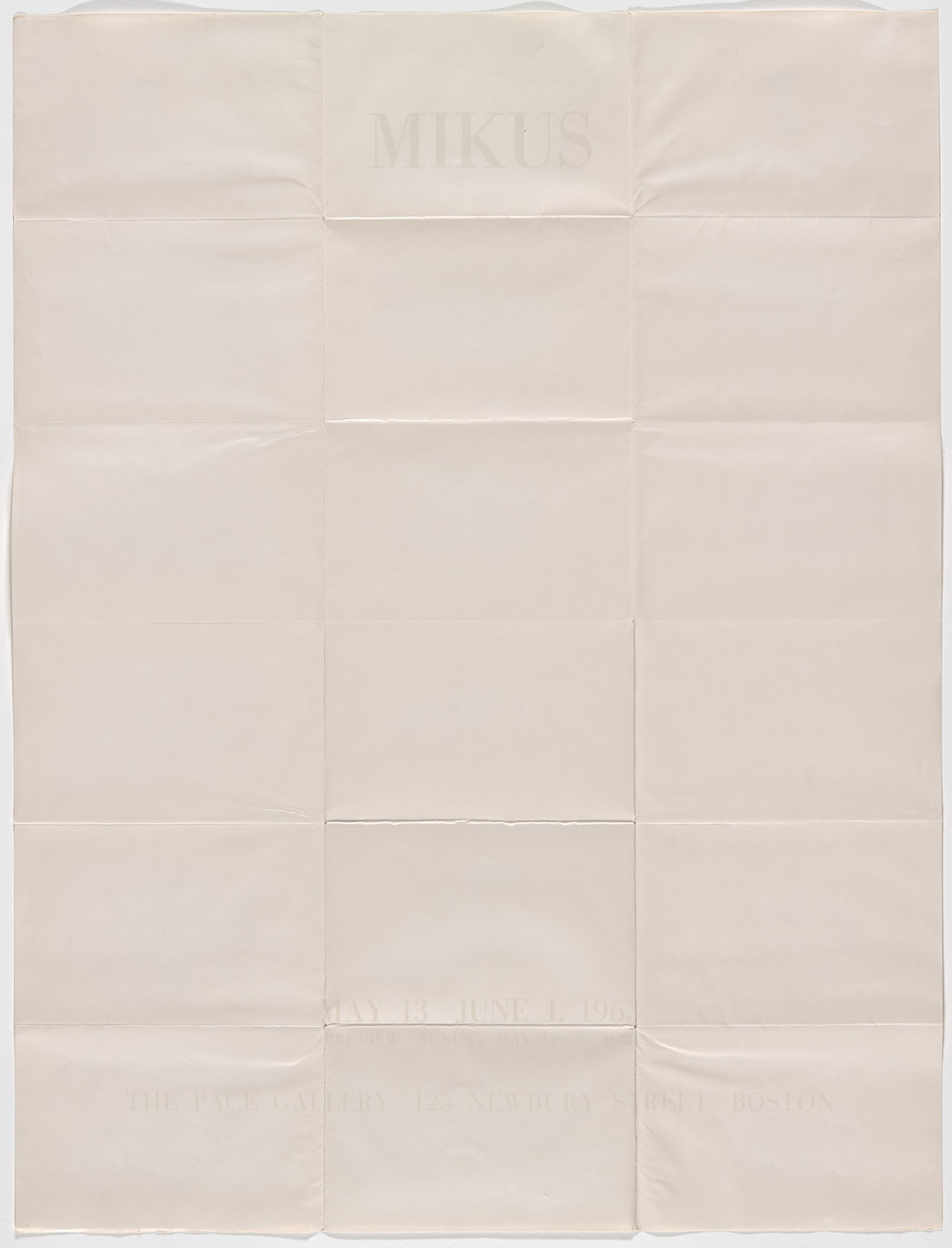 Eleanore Mikus. White Paperfold Flyer. 1963