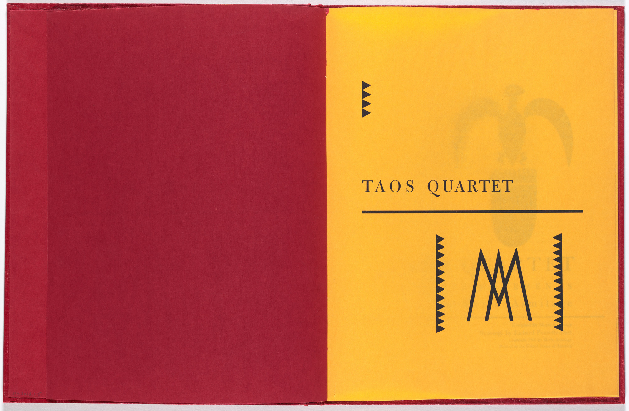Richard Pousette-Dart, Merle Armitage. Taos Quartet in Three Movements by Merle Armitage. 1950