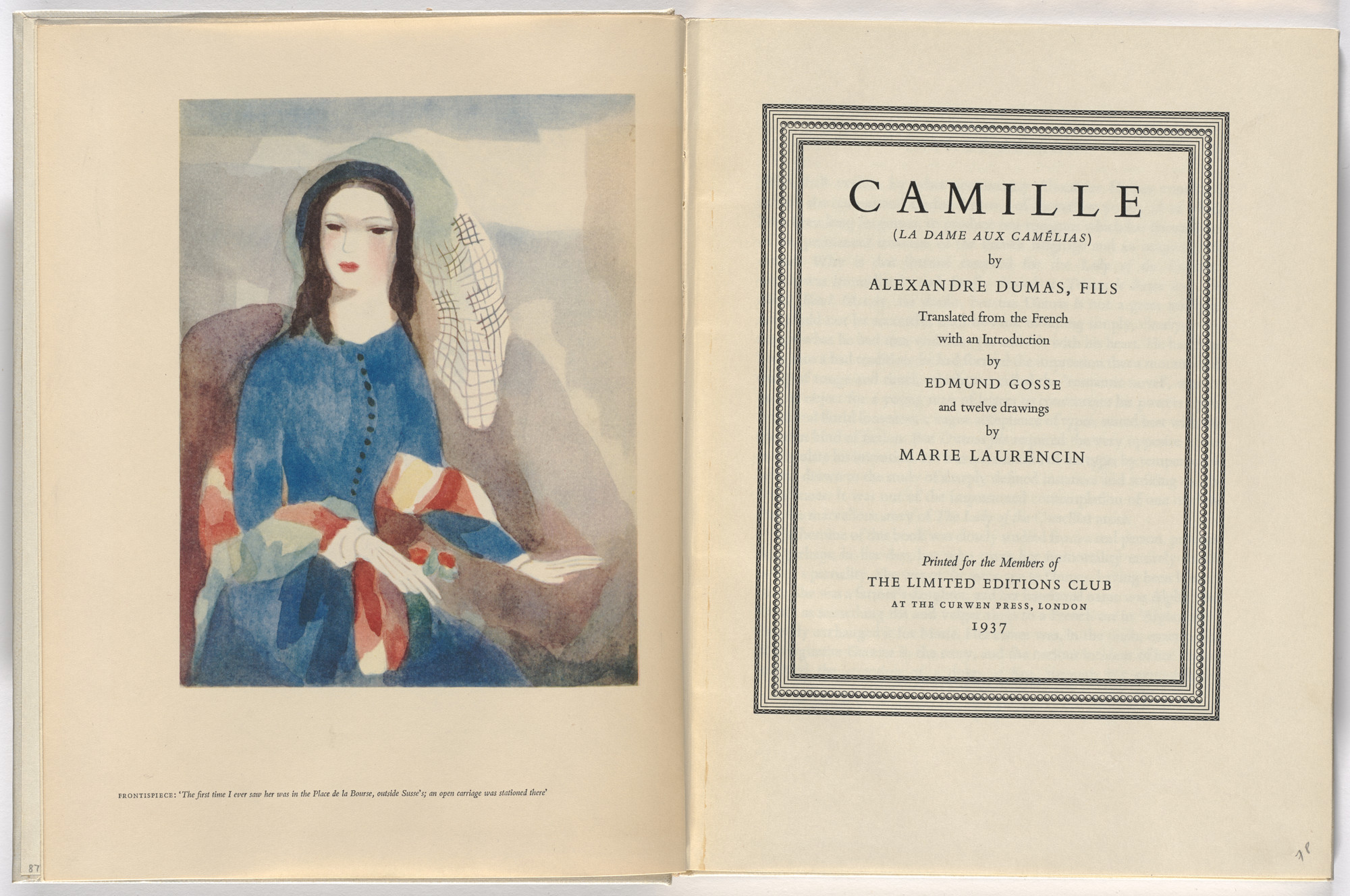 Marie Laurencin Camille La Dame Aux Camelias 1937 Moma